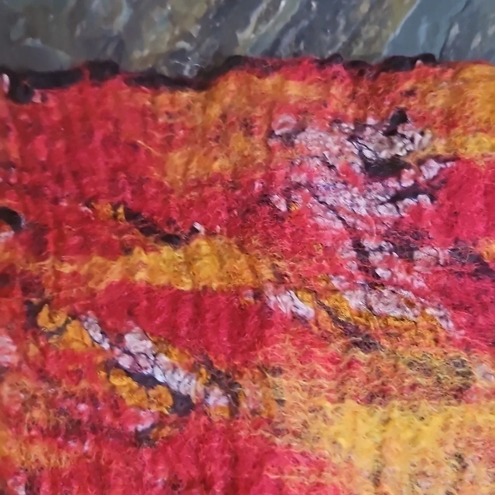 Scarf Handcrafted Wool and silk NWT 60